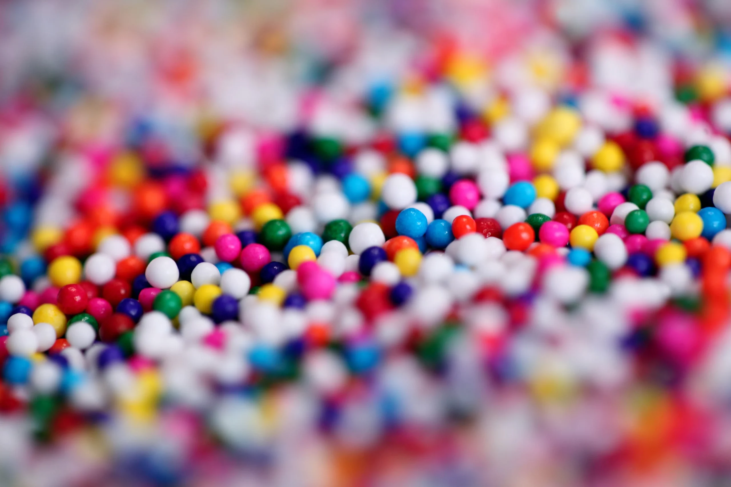 Colourful pills on a white background