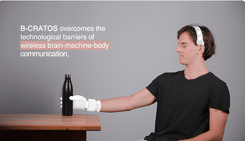 Person trying to catch a bottle using a neuroscience technology