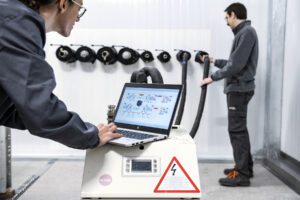 A researcher conducting tests in the EURAC laboratory for MUSPELL project