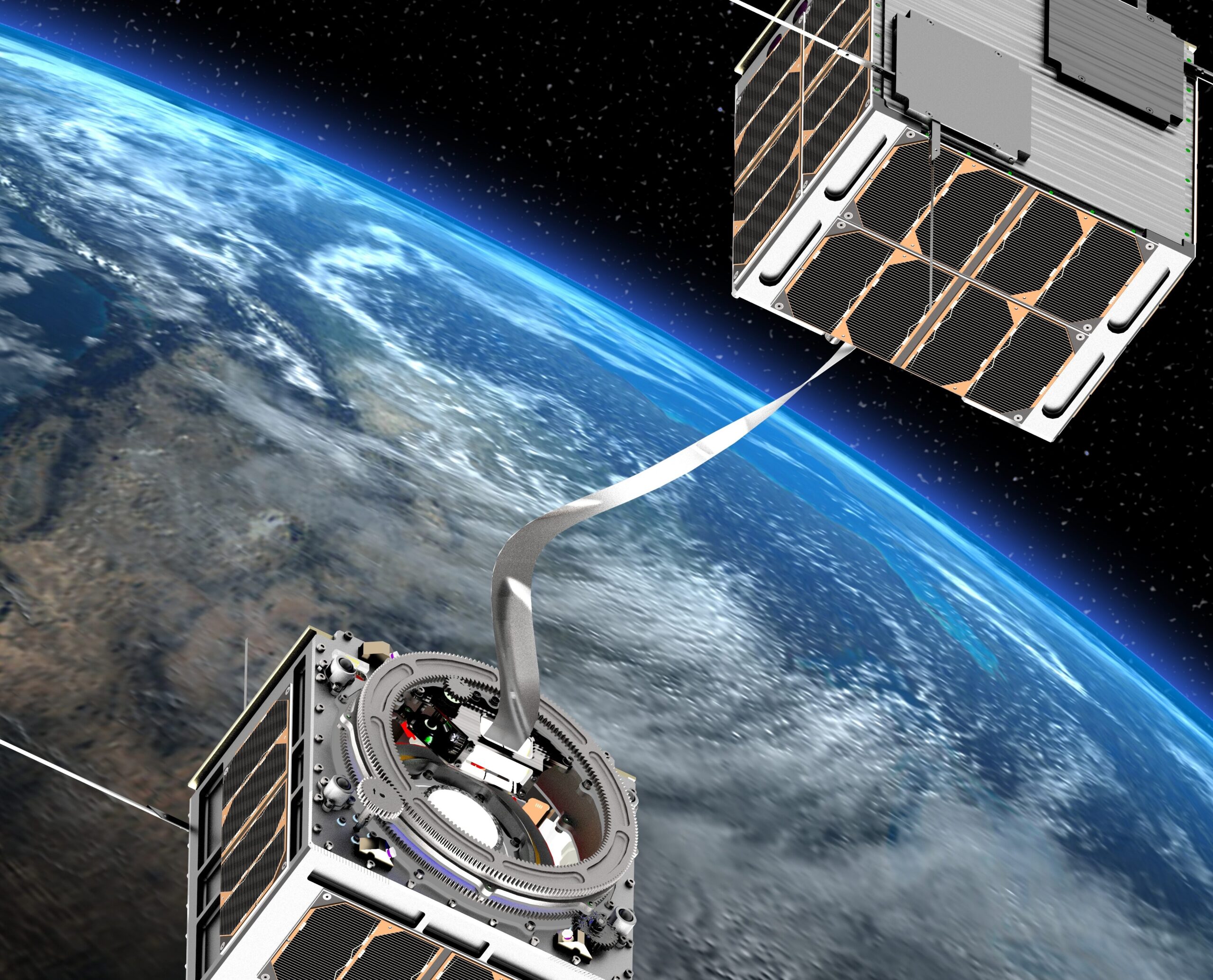 Projection of the E.T.PACK-F deorbit model in space