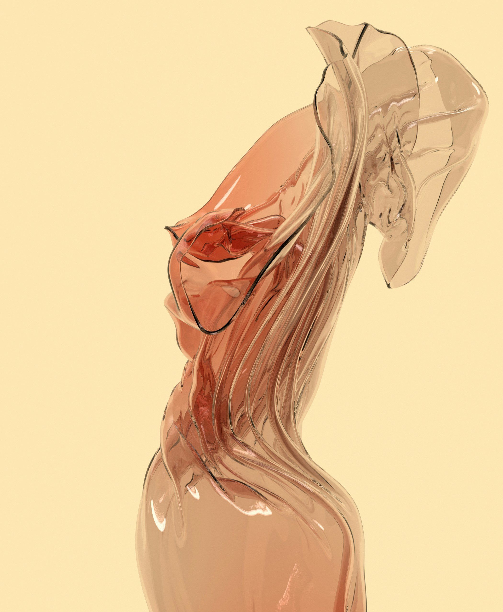 Bottle of glass in a particular shape